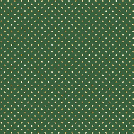 Tricoline Poá Pequeno Dourado Fundo Verde, 50cm x 1,50mt