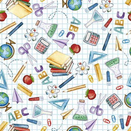 Tricoline Escola ABC, 100% Algodão, 50cm x 1,50mt