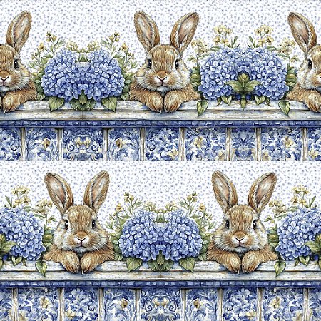 Tricoline Barrado Encantos de Páscoa 02, 100%Alg 50c x 1,50m