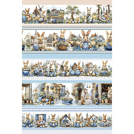 Tricoline Barrado Encantos de Páscoa 03, 100%Alg 50c x 1,50m