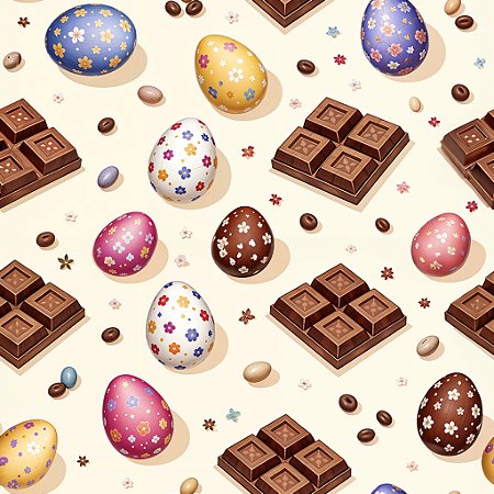 Tricoline Encantos de Páscoa 05, 100% Algodão, 50cm x 1,50mt