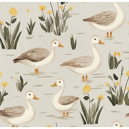 Tricoline Digital Geese NG, 100% Algodão, 50cm x 1,50mt