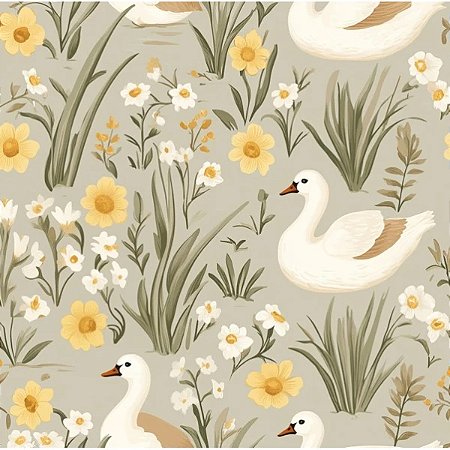 Tricoline Digital Swan NG, 100% Algodão, 50cm x 1,50mt