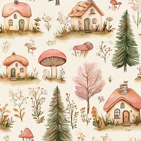 Tricoline Digital EF Cabanas, 100% Algodão, 50cm x 1,50mt