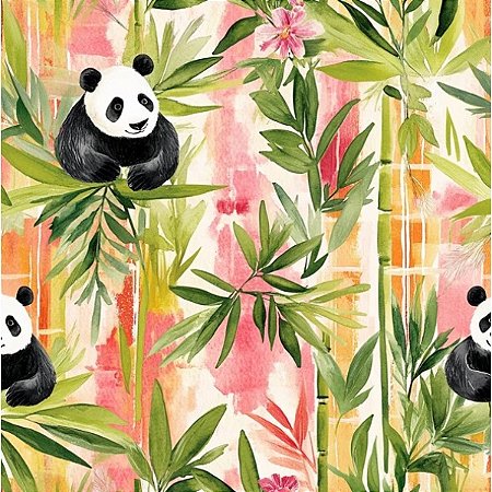 Tricoline Digital EB Panda, 100% Algodão, 50cm x 1,50mt