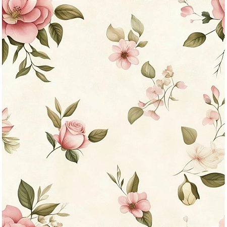 Tricoline Digital Mini Rosinhas, 100% Algodão, 50cm x 1,50mt