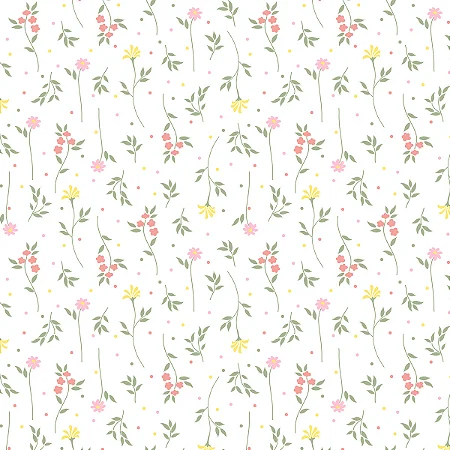 Tricoline Floral Primavera, 100% Algodão, 50cm x 1,50mt