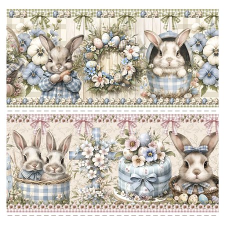 Tricoline Digital Barrado Páscoa Singela, 50cm x 1,50mt