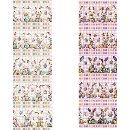 Tricoline Digital Barrado Patch Páscoa Lilás, 50cm x 1,50mt