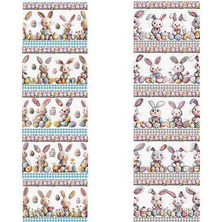 Tricoline Digital Barrado Patch Páscoa 100%Alg 50cm x 1,50mt