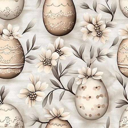 Tricoline Digital Páscoa Ovos Boho, 100% Alg, 50cm x 1,50mt