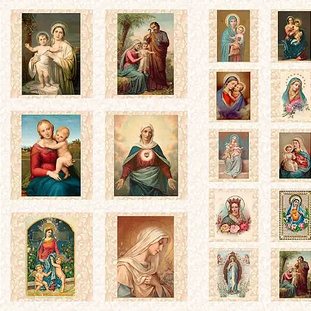 Tricoline Digital Imagens Religiosas, 100%Alg 48cm x 1,50mt