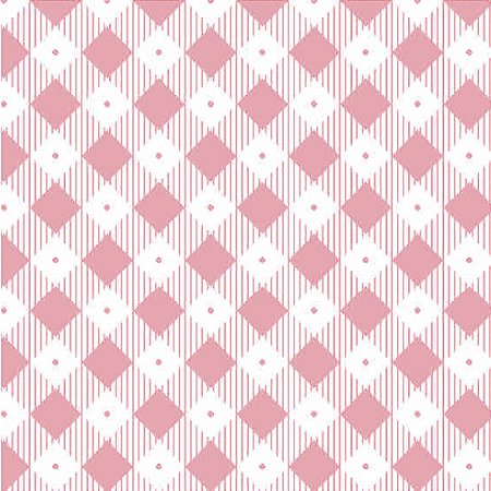 Tricoline Xadrez Diagonal Rosa, 100% Algodão, 50cm x 1,50mt