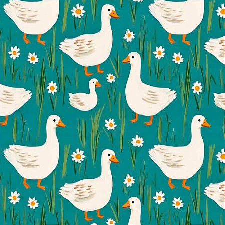 Tricoline Digital Ganso 2, 100% Algodão, 50cm x 1,50mt