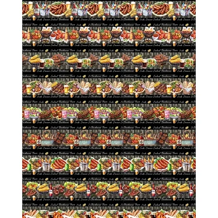 Tricoline Digital Barrado Barbecue, 100% Alg, 50cm x 1,50mt