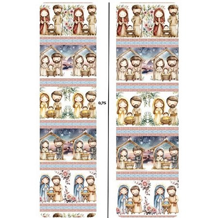 Tricoline Digital Barrado Sagrada Família FM, 50cm x 1,50mt