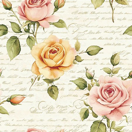 Tricoline Digital Rosas de Paris, 100% Alg, 50cm x 1,50mt