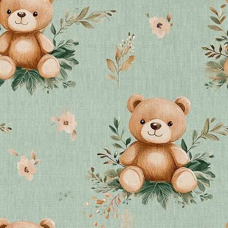 Tricoline Digital Teddy Boy, 100% Algodão, 50cm x 1,50mt