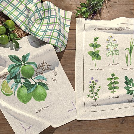 Kit 3 Panos de Copa Coleção Botânica, 100% Alg. 45cm x 65cm