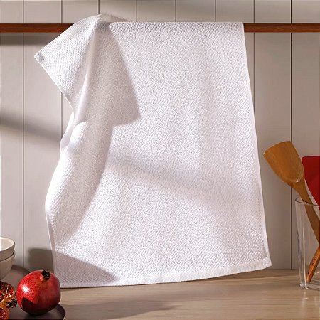 Pano de Copa Branco Felpudo Uni, 40cm x 60cm