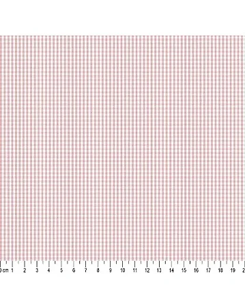 Tricoline Mini Xadrez Fio Tinto Rosê 100% Alg. 50cm x 1,50mt