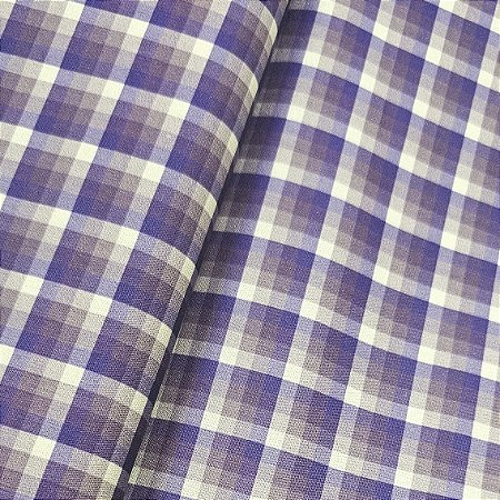Tricoline Digital Xadrez Roxo, 100% Algodão, 50cm x 1,50mt