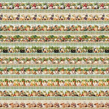 Tricoline Digital Barrado Grocery 100%Algodão, 50cm x 1,50mt