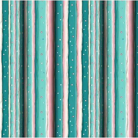 Tricoline Digital Listrado Kokeshi 100%Algodão 50cm x 1,50mt