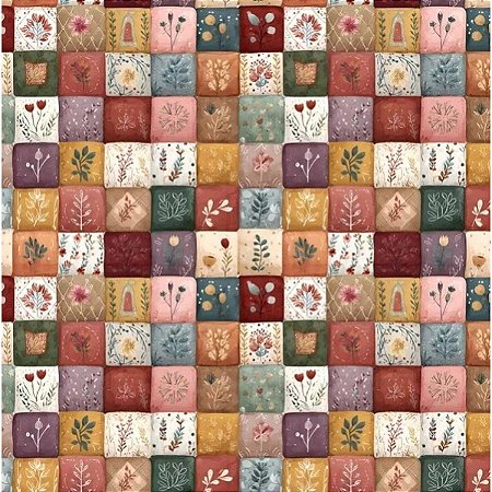 Tricoline Digital Patchwork, 100% Algodão, 50cm x 1,50mt
