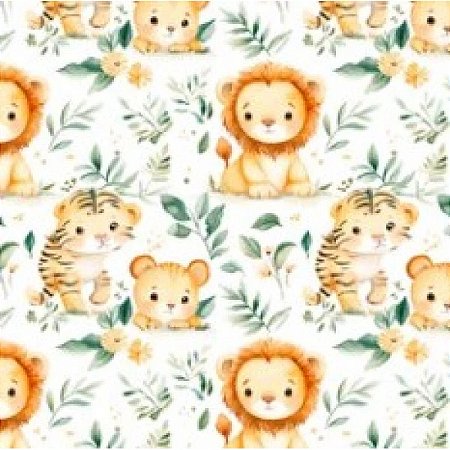 Tricoline Digital Leão, 100% Algodão, 50cm x 1,50mt