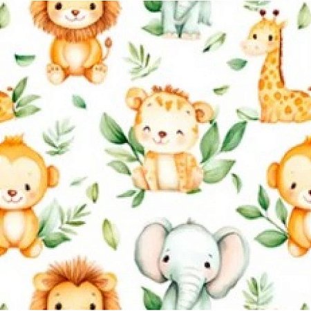 Tricoline Digital Selva Completa, 100%Algodão, 50cm x 1,50mt