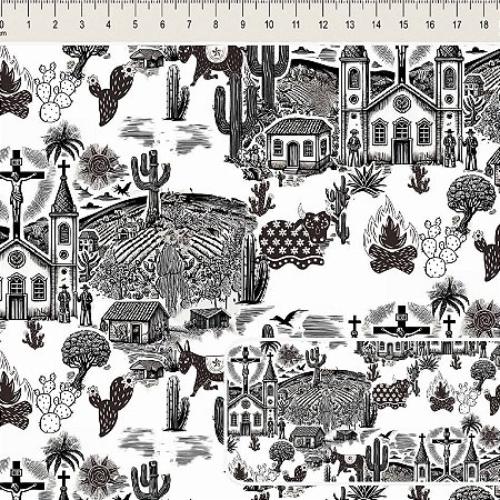 Tricoline Digital Cordel, 100% Algodão, 50cm x 1,50mt