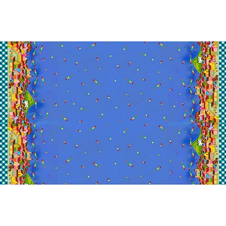 Tricoline Digital Barrado Azul Escuro 100%Alg, 50cm x 1,50mt