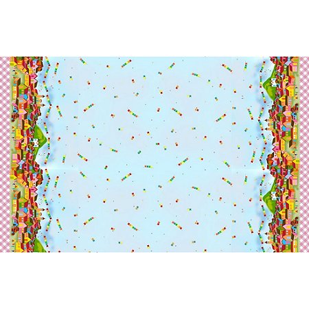 Tricoline Digital Barrado Azul Claro, 100%Alg, 50cm x 1,50mt