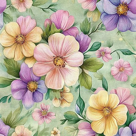 Tricoline Digital Blossom Flor G, 100% Algodão 50cm x 1,50mt