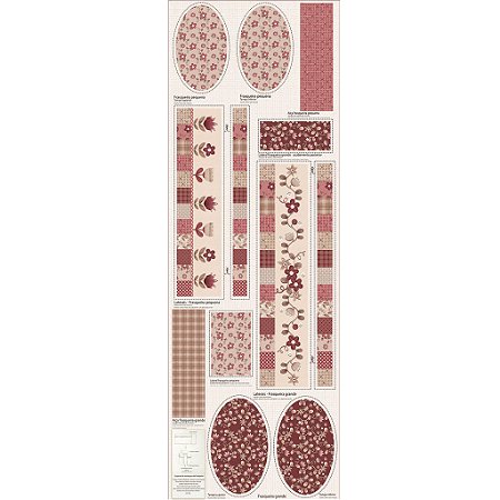 Tricoline Digital Frasqueiras Ovais Merlot, 50cm x 1,50mt