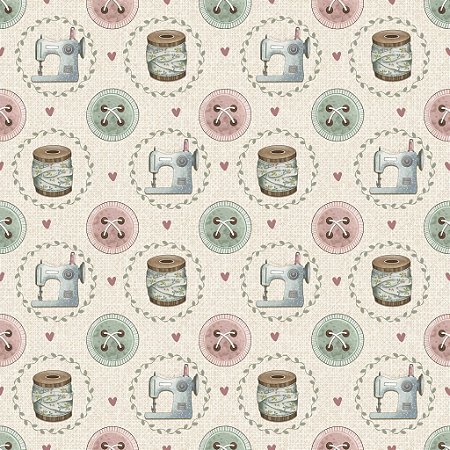 Tricoline Digital Maquininhas na Mandala, 50cm x 1,50mt