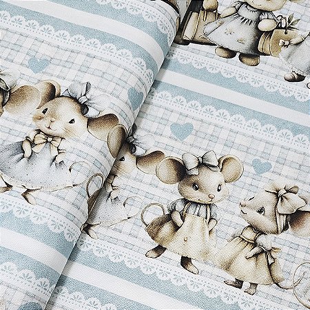 Tricoline Digital Barrado Love Tiffany, 50cm x 1,50mt