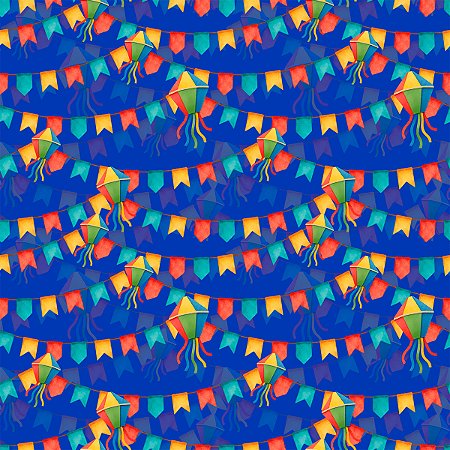 Tricoline Bandeirinhas de São João, 100% Alg, 50cm x 1,50mt