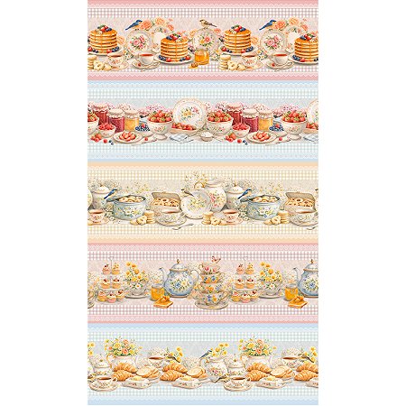 Tricoline Digital Barrado Chá Imperial, 50cm x 1,50mt