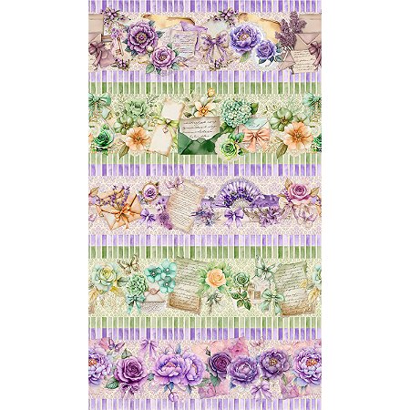 Tricoline Digital Barrado Cartas, 100%Algodão, 50cm x 1,50mt