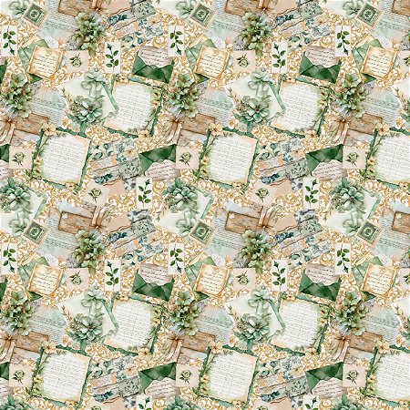 Tricoline Digital Cartas, 100% Algodão, 50cm x 1,50mt