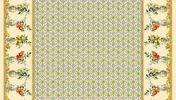 Tricoline Digital Toalha Cítricos 100%Algodão, 50cm x 1,50mt