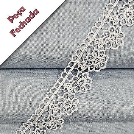 Renda Guipir Branco, GP-066 - Peça - Largura 3,3cm x 13,7mt
