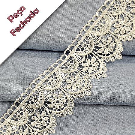 Renda Guipir Marfim, GP-049 - Peça - Largura 5cm x 13,70mt