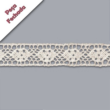 Renda de Algodão Branco, RA-003 - Peça - Largura 1,5cm x 10m