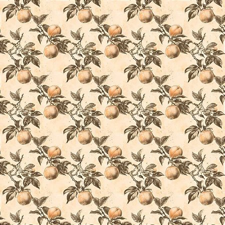 Tricoline Digital Vintage Fruits Pêssego, 50cm x 1,50mt