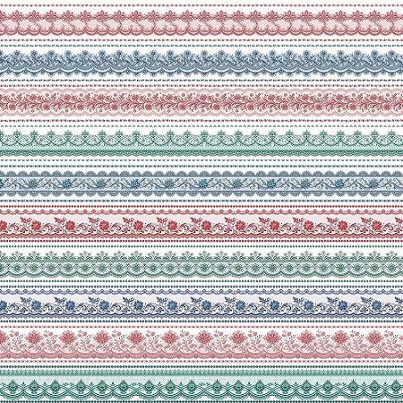 Tricoline Digital Barrado de Rendas, 100% Alg. 50cm x 1,50mt