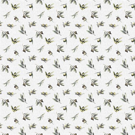 Tricoline Digital Azeitonas F. Branco, 100%Alg 50cm x 1,50mt