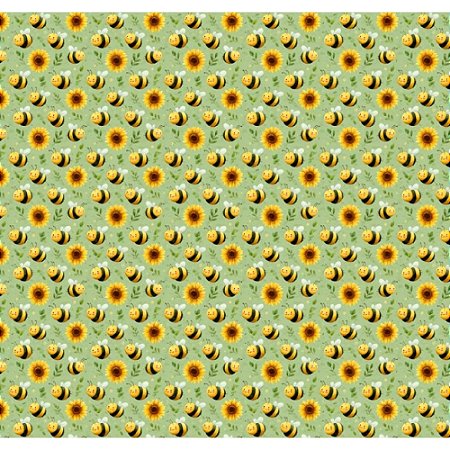 Tricoline Digital Abelhas, 100% Algodão, 50cm x 1,50mt